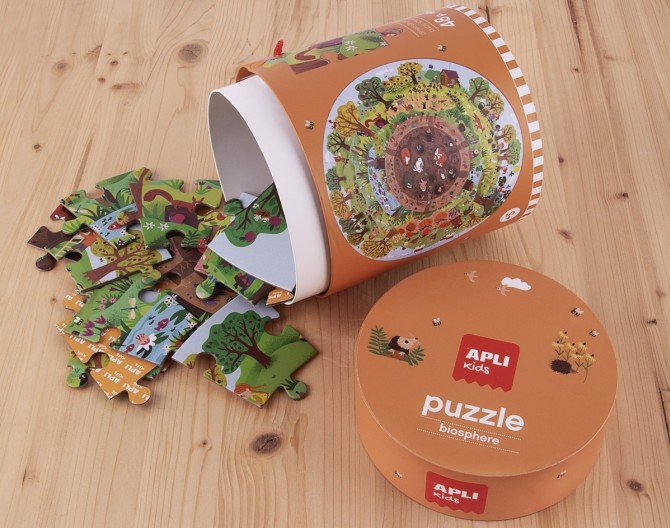 Puzzle okrągłe w tubie Apli Kids - Biosfera 5+